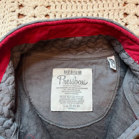 Ladies Pressbox Alabama Quilted Weave Texture Quarter Zip Sweatshirt Size Medium - Picture 3 of 7